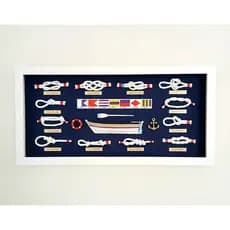 Quadro decorativo sala, decoração casa de praia, barco, nós, escritório, presente, náutico, 50X25 cm