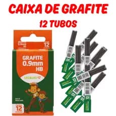 Grafite com 12 tubos HB 0.9mm 0.5mm 0.7mm Lápis Lapiseira Lápis Leo & Leo