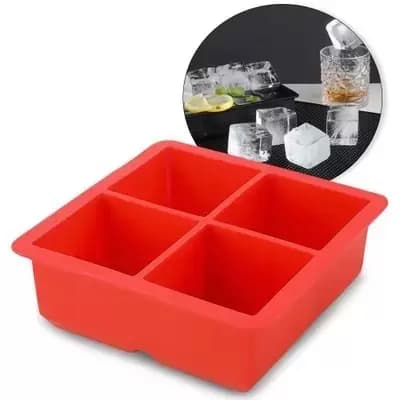 OFERTA Forma De Silicone 11X11X5CM Multicolorido Para Gelo Frutas 4 Divisões Divisórias Forma Grande Quadrada