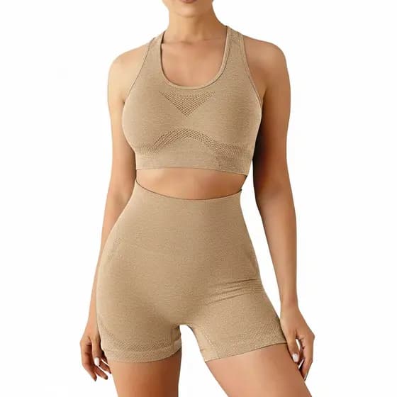 Conjunto Academia Fitness Levanta Bumbum Bege