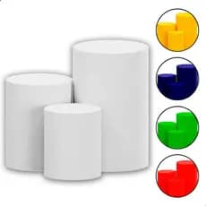 Kit com 3 Capas para Cilindros Decorativos P M G Diversas Cores Tecido Resistente Lavável com Entrega Rápida