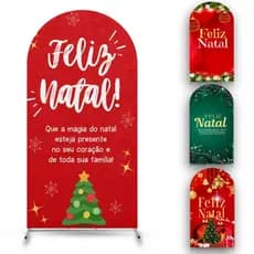 Capa Painel Romano Natal 1x2m Tecido Helanca Sublimada Sem Reflexo Cores Vivas com Elástico Perimetral