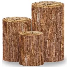 Trio de Capas para Cilindro Festa Tronco de Madeira Tecido Helanca Sublimado Tamanhos P M G Ajuste Perfeito