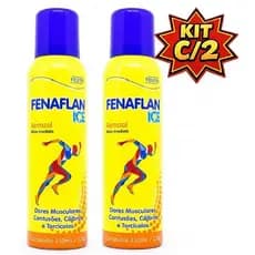 KIT C/2 Fenaflan Ice Aerosol Massageador 150mL Dores Musculares