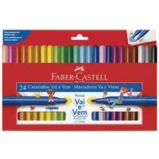 Caneta hidrográfica Vai e Vem 24 cores 150124VVZF Faber-Castell