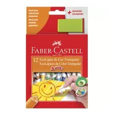Lápis de cor 12 cores Jumbo triangular 123012AP  Faber-Castell