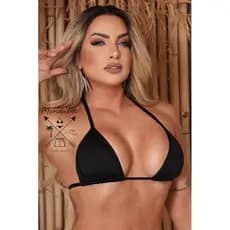 top Biquini Cortininha viés BRONZE de amarrar varias cores e tamanhos P ao GG