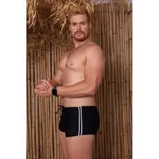 Sunga boxer lisa com detalhes nas laterais