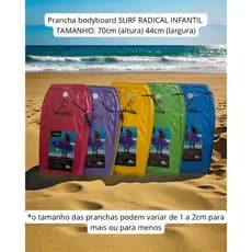 PRANCHA DE SURF, BODYBOARD SURF RADICAL COM LEASH DE SEGURANÇA, 3 TAMANHOS, CORES VARIADAS