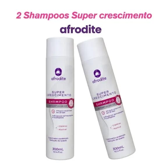 2 Shampoos antiqueda e crescimento acelerado - Super Crescimento afrodite 300 ml cada