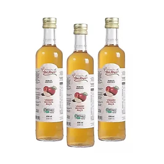 3 Vinagre de Maçã Orgânico Fazenda São Roque 100% Natural Vegano