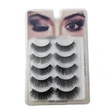 6D Cílios Postiço Lash Natural Volume Médio Longo 5 Pares-YOUYI