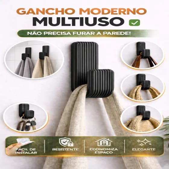 kit gancho adesivo multiuso extra forte banheiro e cozinha - suporte de parede sem furo transparente