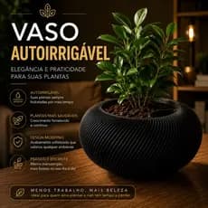 Vaso Autoirrigável Moderno Decorativo Luxo para Plantas Flores Sala Quarto Banheiro Varanda Luxo Min