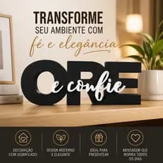 Decorativo Ore e Confie Religioso com  Decoração Moderna para Sala Quarto Escritório, Presente lindo