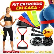 Faixa Elástica Para Exercício Ginastica Fisioterapia 5 Mini Band + Elástico Extensor