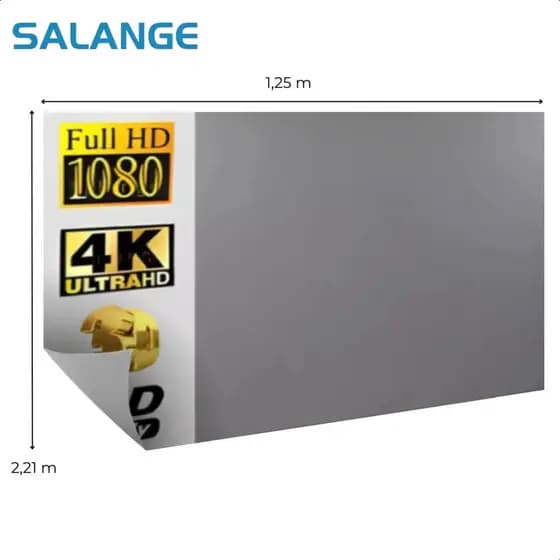 Tela de projeção Reflexiva Para Projetor 16:9 100 Polegadas Salange Copa do Mundo - 2m x 1,40m