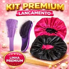 Kit 2 Toucas de Cetim + Escova Polvo + Escova Mágica