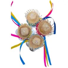 12 Mini Chapéu De Palha Enfeite De Cabelo Festa Junina C/Grampo (sortidos) kir 3 6 ou 12 unidades