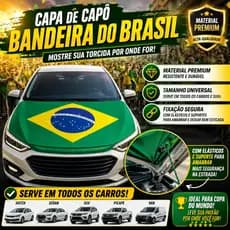 Bandeira Do Brasil Para Capô De Carro 180cm X 100cm Copa Do Mundo Elastico Ajustavel Top lançamento