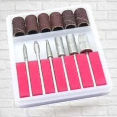 Kit Refil 6 Lixas + 6 Brocas Lixa Elétrica Lixadeiras Unhas