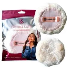 Esponja para Maquiagem Sabrina Sato SP2206 Aplicador de Pó Facial Grande Fofa Redonda Pelucia
