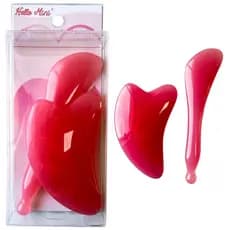 Kit Massageador Gua Sha Chifre de Boi Hello Mini AM2043 Quartzo Facial Skincare C/2