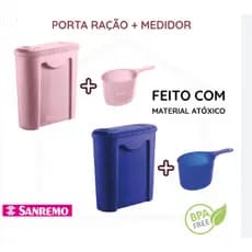 Porta Ração Sanremo 2,35 Litros + Medidor De Ração REF 24