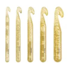 Ganchos de Crochê Grandes em Acrílico – Kit 5 Unidades