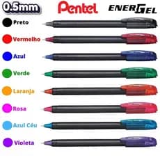 Caneta Gel Pentel Energel Makkuro 0.5mm - Escolar Escritório Faculdade (Kit a Escolha 3/5/8 Canetas)