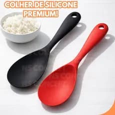 Colher de Arroz Silicone Cozinha Profissional Não Risca Panelas Resistente ao Calor 230°C Fácil Limpeza