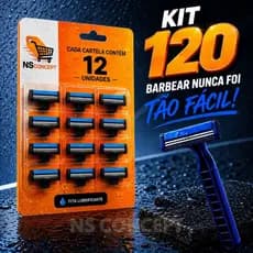 Kit 120 Barbeadores Descartáveis Aparelho de Barbear 2 Lâminas e Fita Lubrificante Unisex