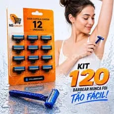 Jogo 120 Barbeadores Descartáveis Aparelho de Barbear 2 Lâminas e Fita Lubrificante Unisex