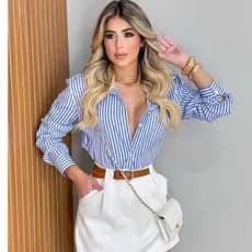 Blusa Feminina Estilosa Camisa Social Feminina Camisa Social Feminina Manga Longa