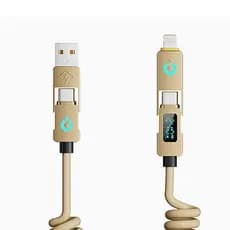 Cabo de Dados Mola 4 em 1 Conexão 2 Metros 240W Eletromex EL-3137