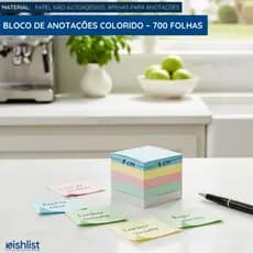 Blocos De Anotação Colorido 700 e 1400 Folhas - 8cm X 8cm