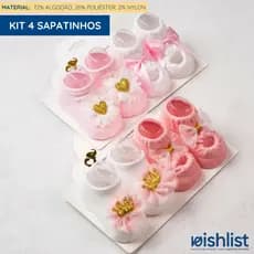 Kit 4 Sapatinhos De Bebe Recém Nascido