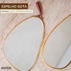 Espelho Formato Gota Oval Decorativo com Alça