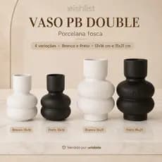 Vaso Porcelana Decorativo Preto e Branco