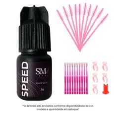 Cola para Extensão de Cílios SM Speed Hipoalergênica – Secagem 1–2 s, Retenção 7 Semanas, Low fume