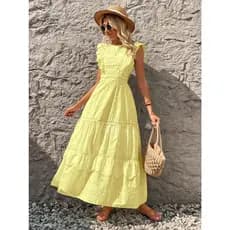 Vestido longo em leise maga princesa com forro (F2022-01)
