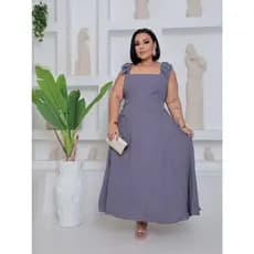 Vestido Mídi Modelo Alça com Laço 48 ao 54