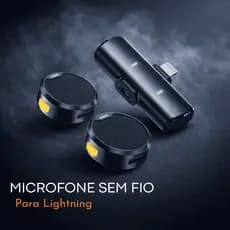 Microfone Lapela Sem Fio Lightning Tipo C Iphone Android