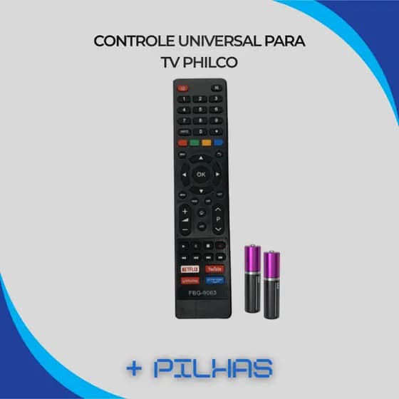 Controle Remoto Compatível Com TelevisãoTv Philco + Pilhas