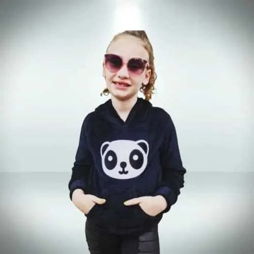Blusa de Frio Jaqueta Pandinha Desenho de Pelinho Casaco Menina