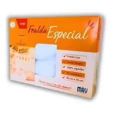 KIT COM 5 FRALDAS TECIDO DUPLO LISA - 5 UNIDADES - 70X70CM  - 100% algodão
