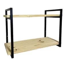 Prateleira Estilo Industrial Moderna Ferro e Madeira Pinus 60 cm