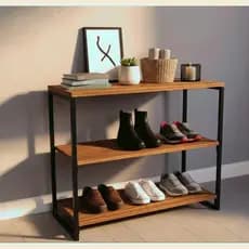 Sapateira Rústica Industrial Madeira Maciça Imbuia Aparador de Livros Sapatos Luxo Loft Qualidade Superior Design
