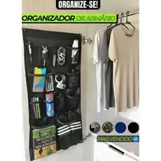 Organizador de Armário Porta Objetos roupeiro Otimizador de Espaço Militar + KIT INSTALAÇÃO