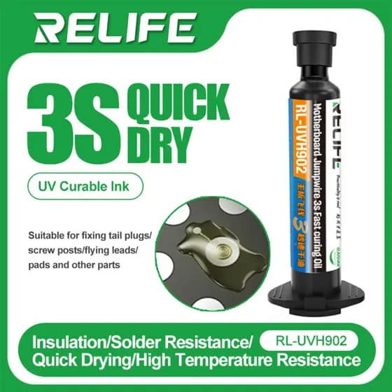 RELIFE RL-UVH902 Máscara De Solda De Cura Transparente UV Para Reparo De Celular Fio De Salto Secagem Rápida Pasta De So